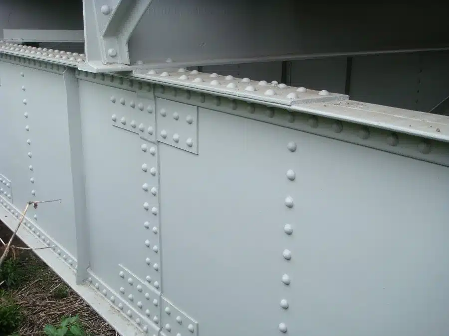 Finished Hapuawhenua Viaduct steelwork with riveted plates fully coated